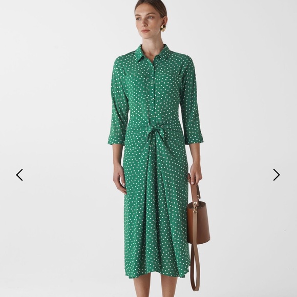 WHISTLES Selma Polka Dot Midi Dress - Picture 2 of 7